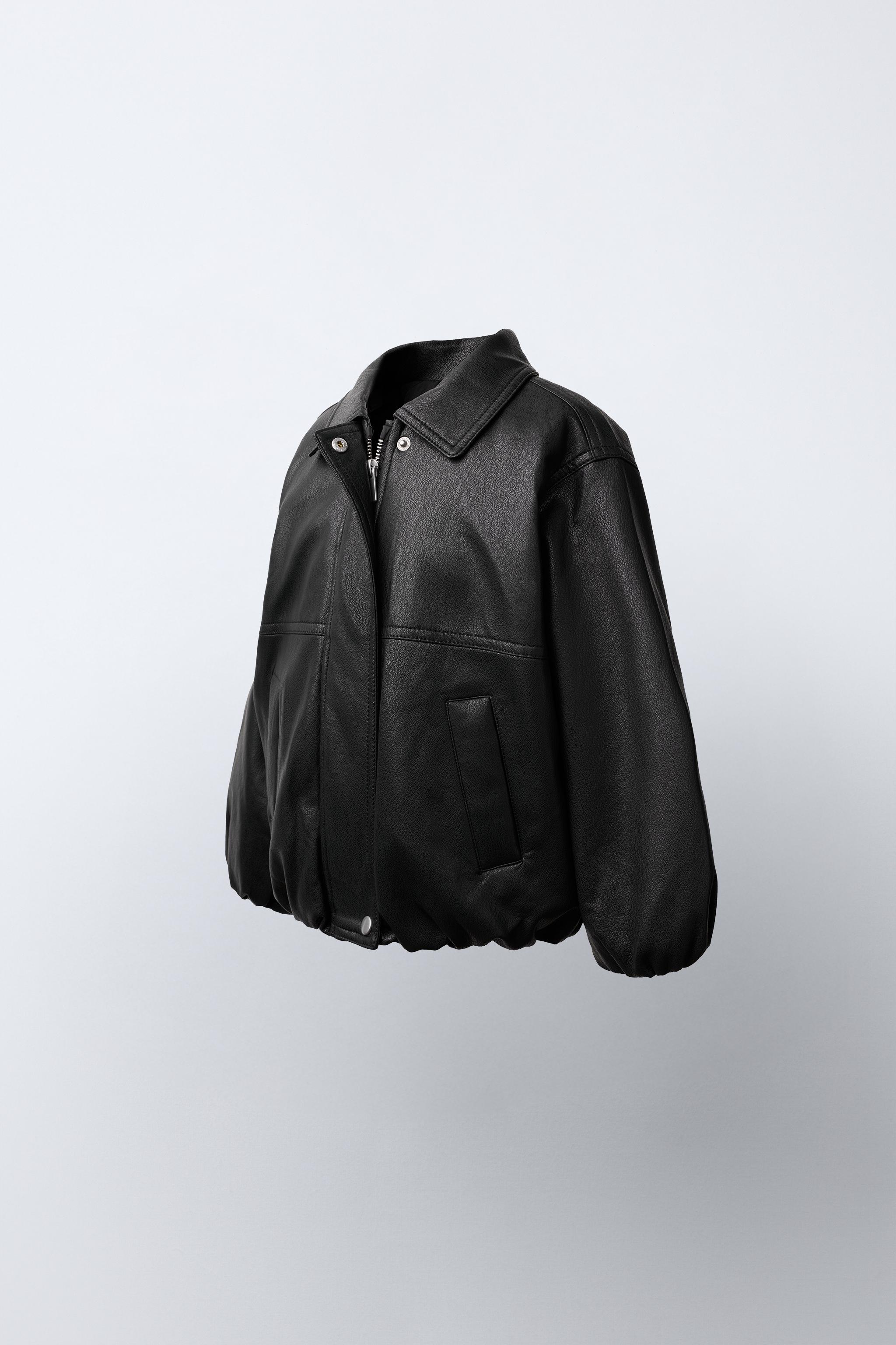 FAUX LEATHER BOMBER JACKET